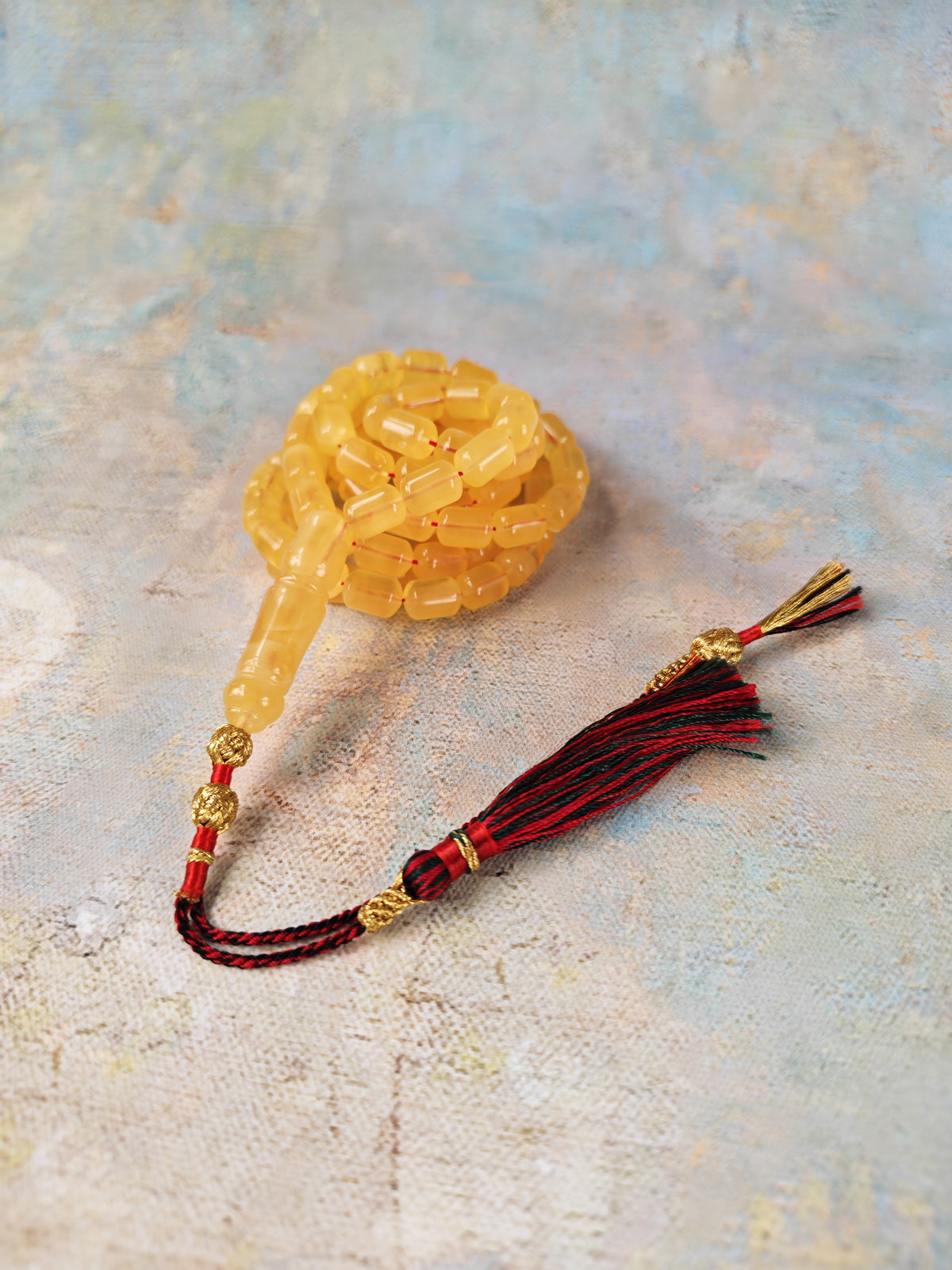 Natural Butterscotch Citron Baltic Amber Misbah | 91 Barrel Beads | 10 x 7 mm | 34.7g