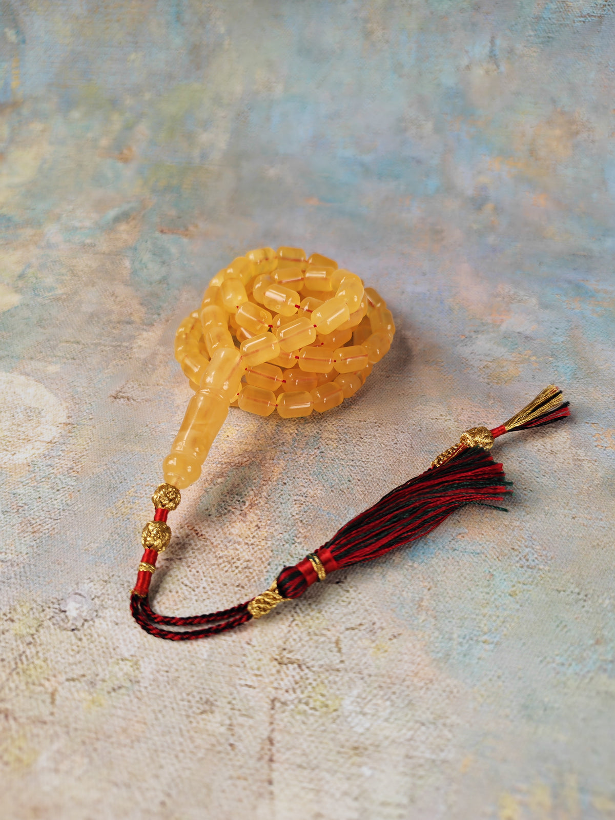 Natural Butterscotch Citron Baltic Amber Misbah | 91 Barrel Beads | 10 x 7 mm | 34.7g