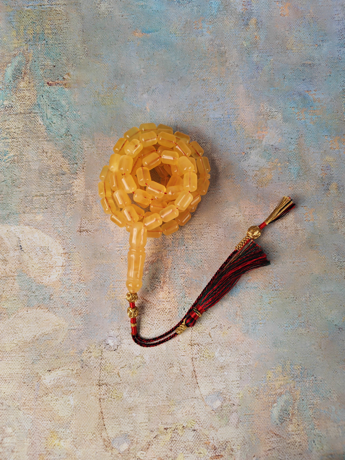 Natural Butterscotch Citron Baltic Amber Misbah | 91 Barrel Beads | 10 x 7 mm | 34.7g