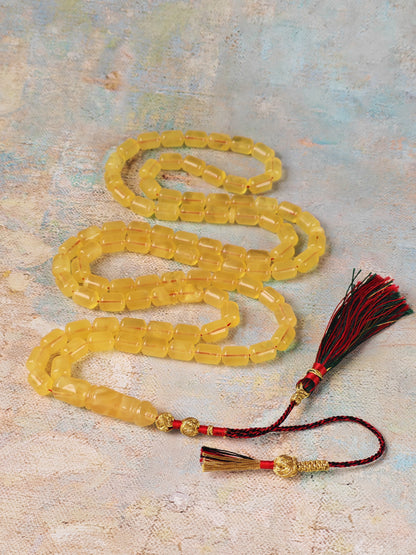 Natural Butterscotch Citron Baltic Amber Misbah | 91 Barrel Beads | 10 x 7 mm | 34.7g
