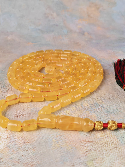 Natural Butterscotch Citron Baltic Amber Misbah | 91 Barrel Beads | 10 x 7 mm | 34.7g