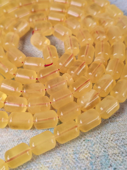 Natural Butterscotch Citron Baltic Amber Misbah | 91 Barrel Beads | 10 x 7 mm | 34.7g