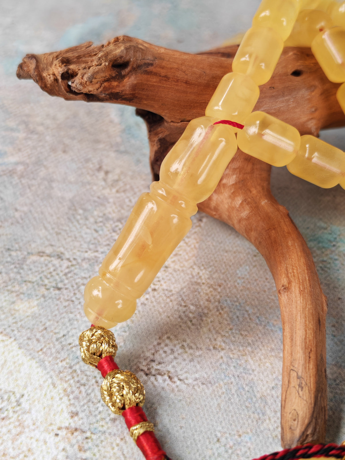 Natural Butterscotch Citron Baltic Amber Misbah | 91 Barrel Beads | 10 x 7 mm | 34.7g