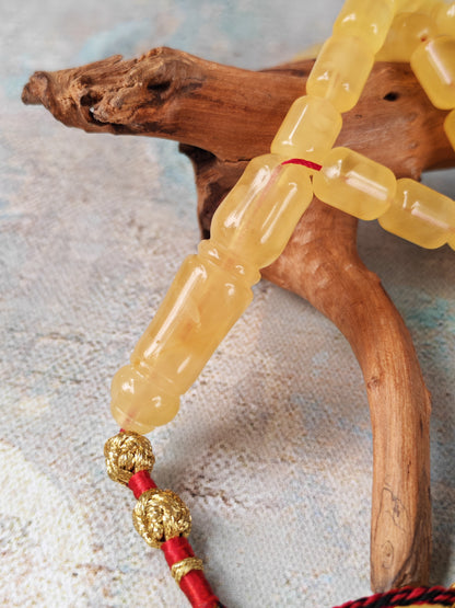 Natural Butterscotch Citron Baltic Amber Misbah | 91 Barrel Beads | 10 x 7 mm | 34.7g