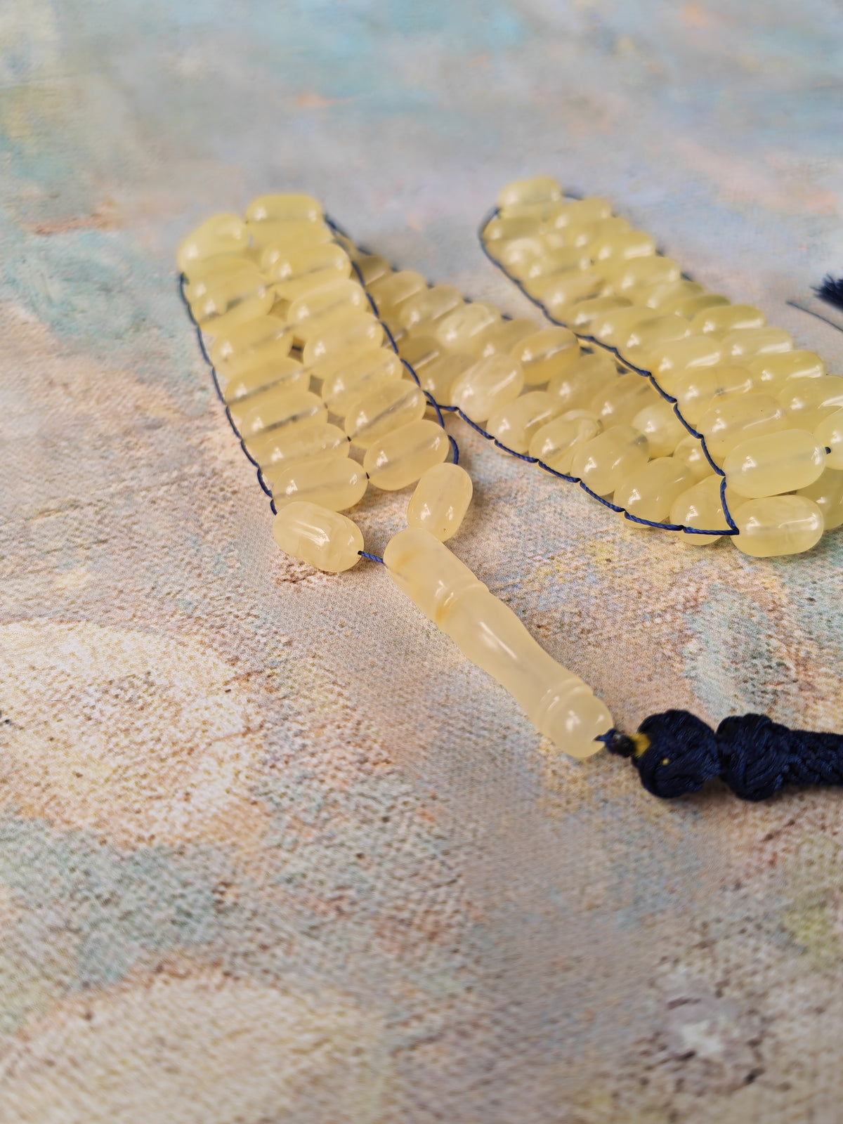 Milk Baltic Amber Rosary | 66+3 Capsule Beads | Flat Design| 11.6 x 6.8mm | 26g