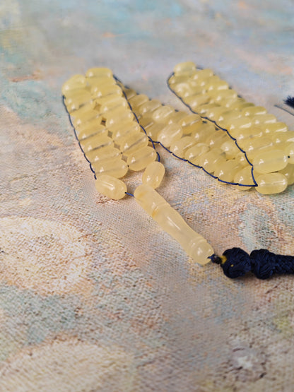 Milk Baltic Amber Rosary | 66+3 Capsule Beads | Flat Design| 11.6 x 6.8mm | 26g