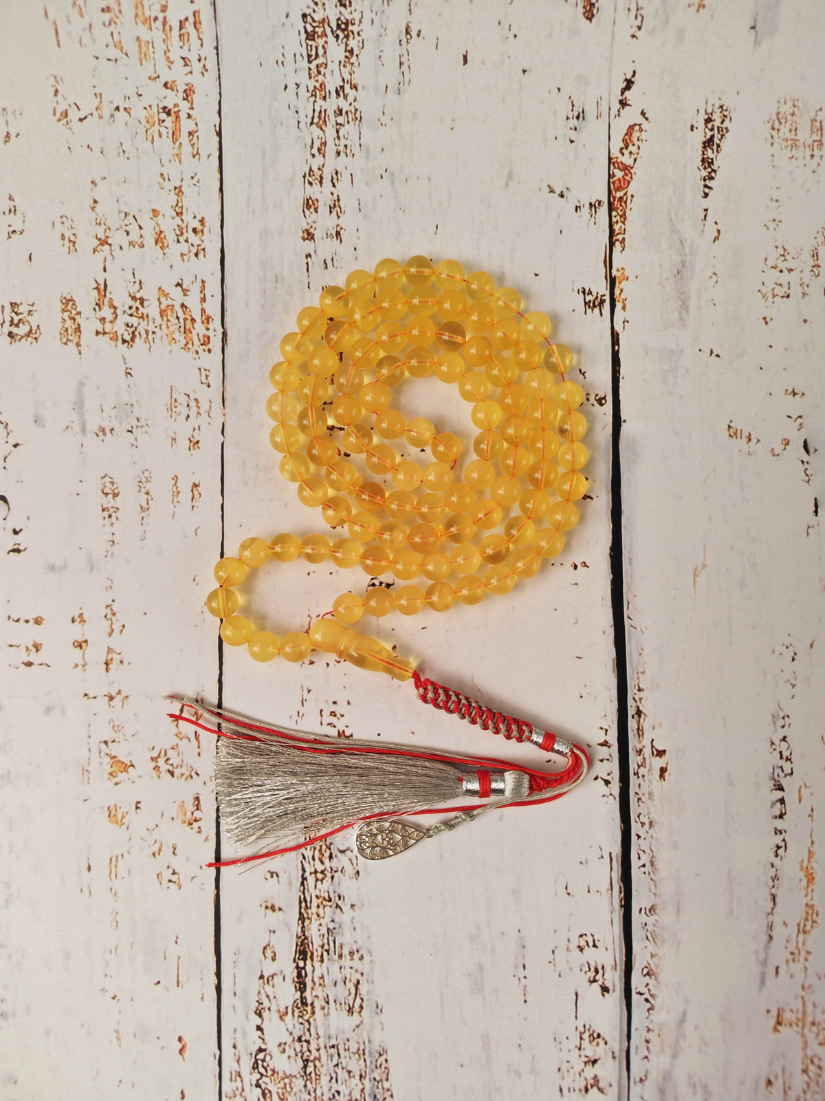 Natural Cloudy Honey Baltic Amber Rosary | 99 Round Beads | 8mm | Half-Half Imami | 28.7g