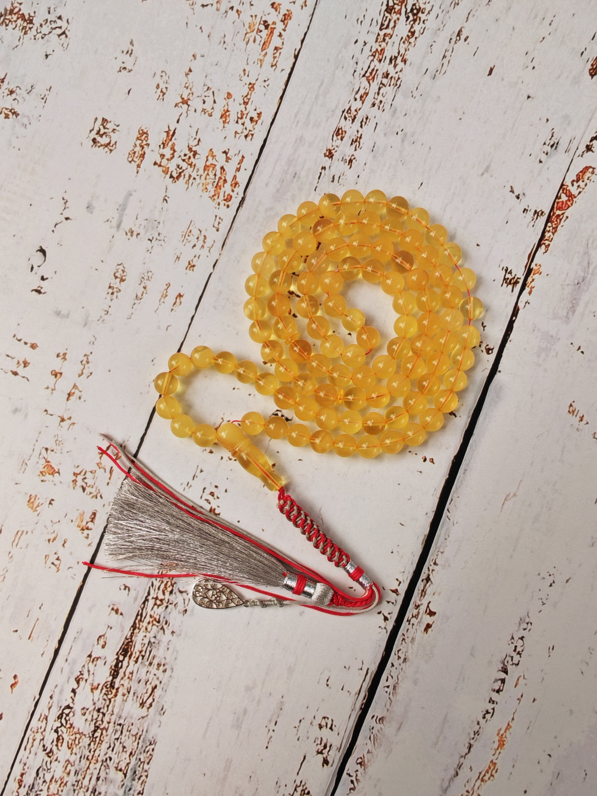 Natural Cloudy Honey Baltic Amber Rosary | 99 Round Beads | 8mm | Half-Half Imami | 28.7g