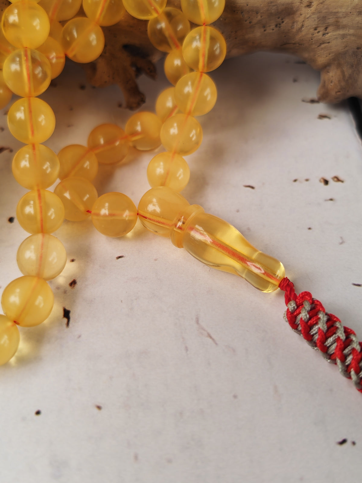 Natural Cloudy Honey Baltic Amber Rosary | 99 Round Beads | 8mm | Half-Half Imami | 28.7g
