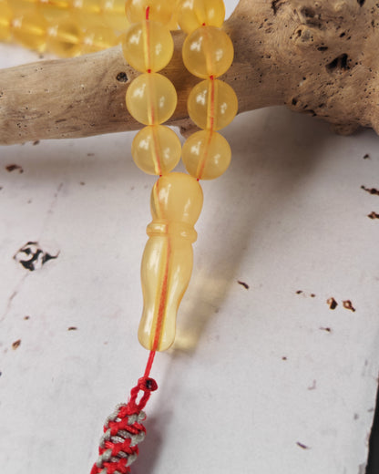 Natural Cloudy Honey Baltic Amber Rosary | 99 Round Beads | 8mm | Half-Half Imami | 28.7g