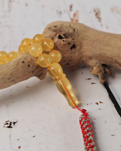 Natural Cloudy Honey Baltic Amber Rosary | 99 Round Beads | 8mm | Half-Half Imami | 28.7g