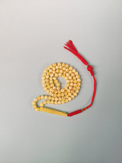 Tiger Baltic Amber Misbah | 99 Micro Round Beads | 6mm | Super Long Imami | 14.5g