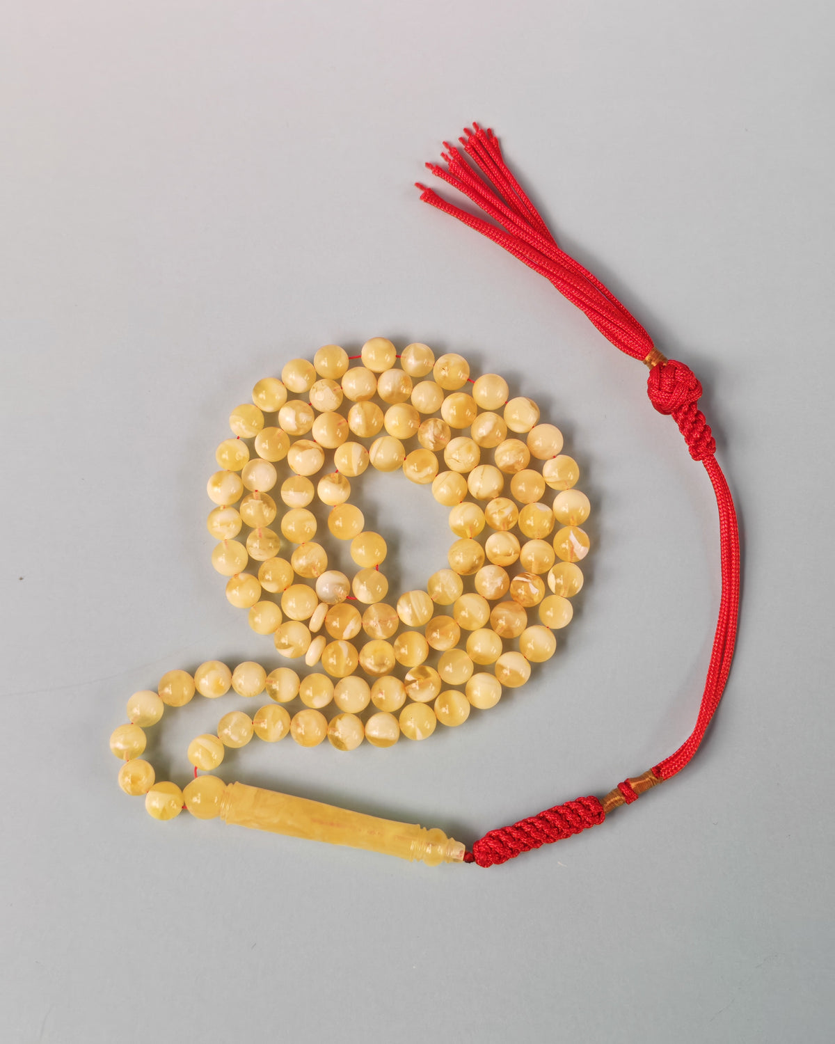 Tiger Baltic Amber Misbah | 99 Micro Round Beads | 6mm | Super Long Imami | 14.5g