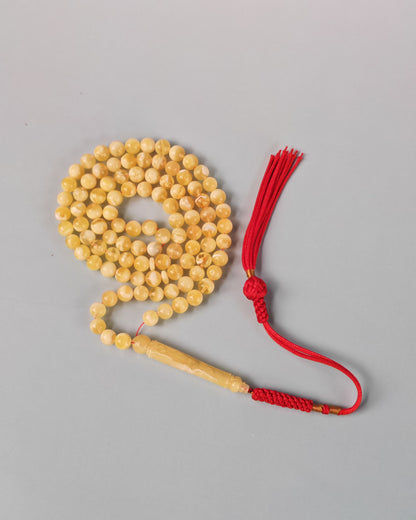 Tiger Baltic Amber Misbah | 99 Micro Round Beads | 6mm | Super Long Imami | 14.5g