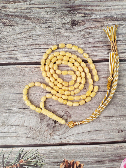 Creamy Baltic Amber Misbah | 93 Micro Capsule Beads | 9 x 6.2mm | 21.8g