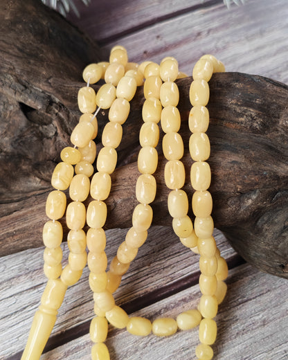 Creamy Baltic Amber Misbah | 93 Micro Capsule Beads | 9 x 6.2mm | 21.8g
