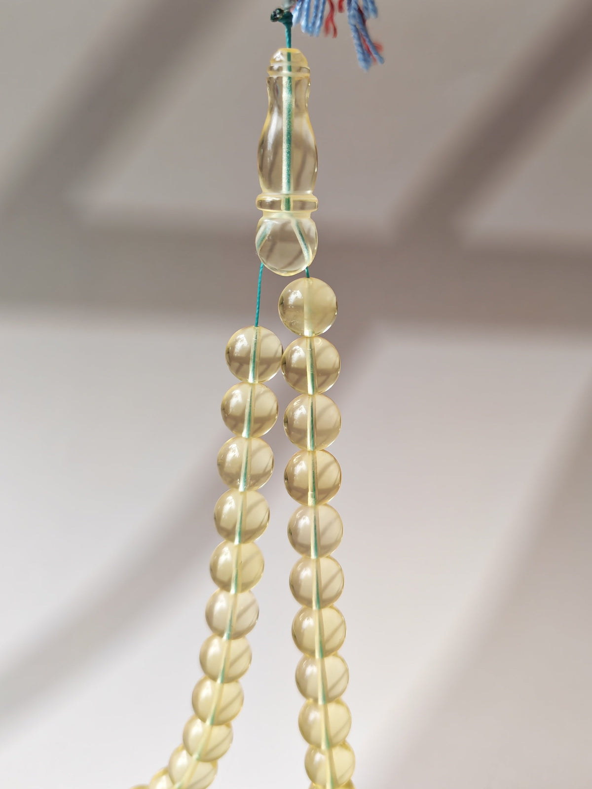 Natural Transparent Glass Clear Baltic Amber Misbah | 78 Round Beads | 9.7mm | 41.1g