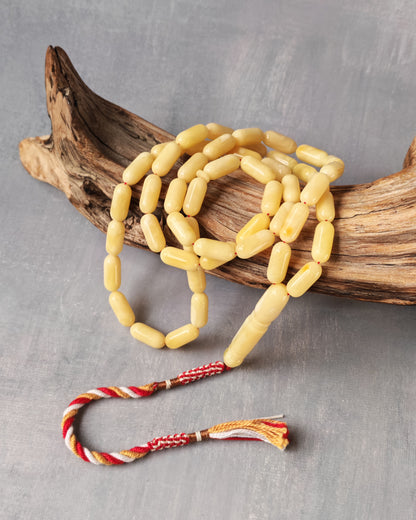 Creamy Baltic Amber Misbah | 49 Capsule Beads | 16 x 7mm | 30g