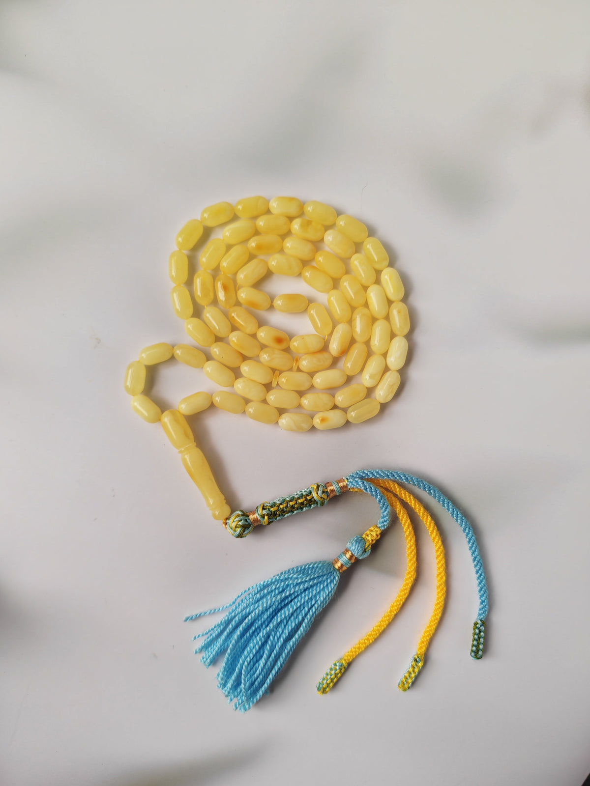 Creamy Baltic Amber Misbah | 66 Capsule Beads | 11.6 x 6.3mm | 20.8g
