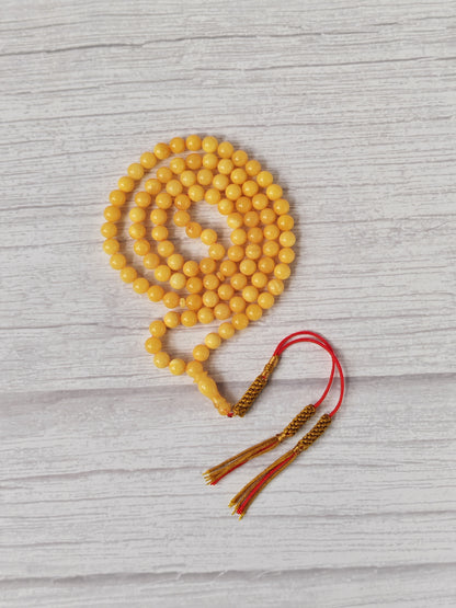 Aged Butterscotch Baltic Amber Rosary | 99 Micro Round Beads | 6.8–7mm | 19g