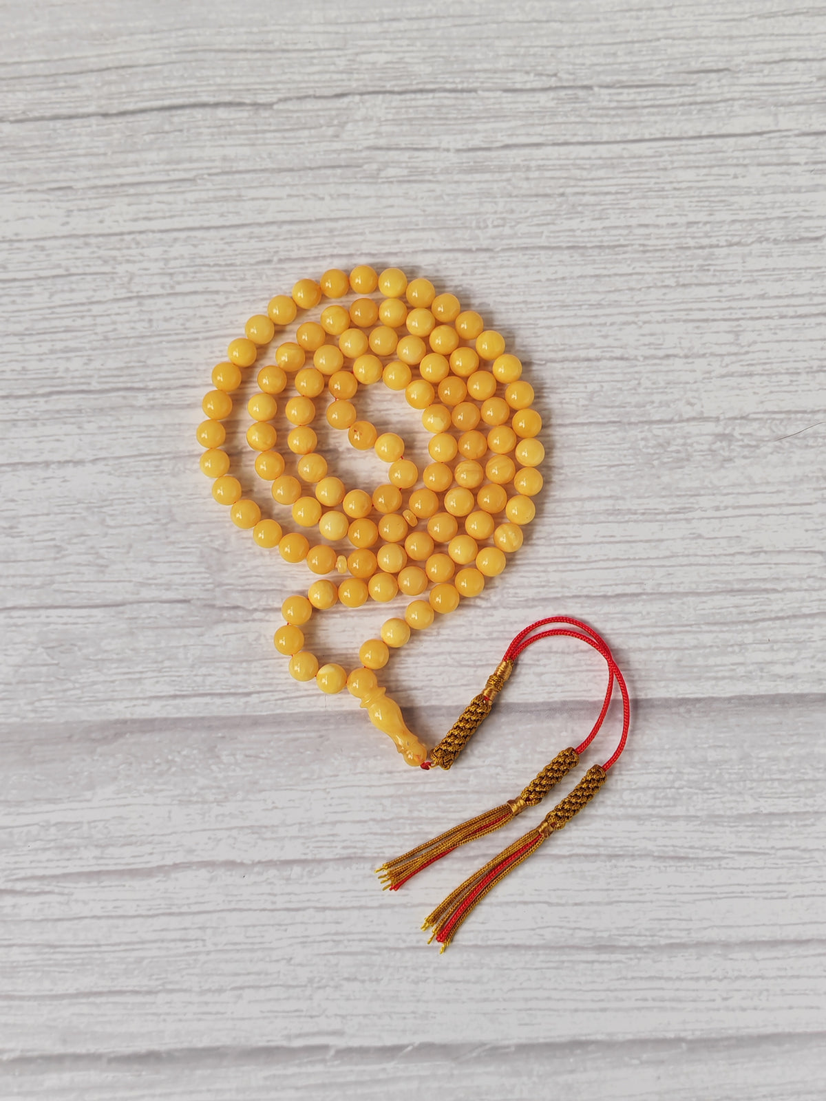 Aged Butterscotch Baltic Amber Rosary | 99 Micro Round Beads | 6.8–7mm | 19g