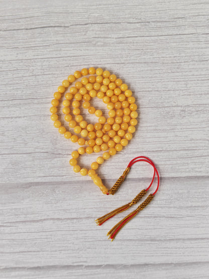 Aged Butterscotch Baltic Amber Rosary | 99 Micro Round Beads | 6.8–7mm | 19g