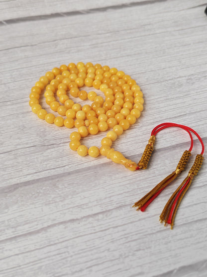 Aged Butterscotch Baltic Amber Rosary | 99 Micro Round Beads | 6.8–7mm | 19g