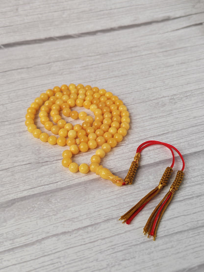 Aged Butterscotch Baltic Amber Rosary | 99 Micro Round Beads | 6.8–7mm | 19g