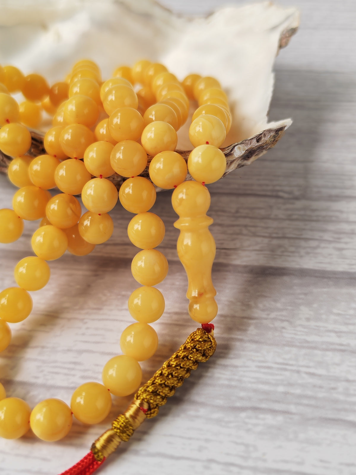Aged Butterscotch Baltic Amber Rosary | 99 Micro Round Beads | 6.8–7mm | 19g