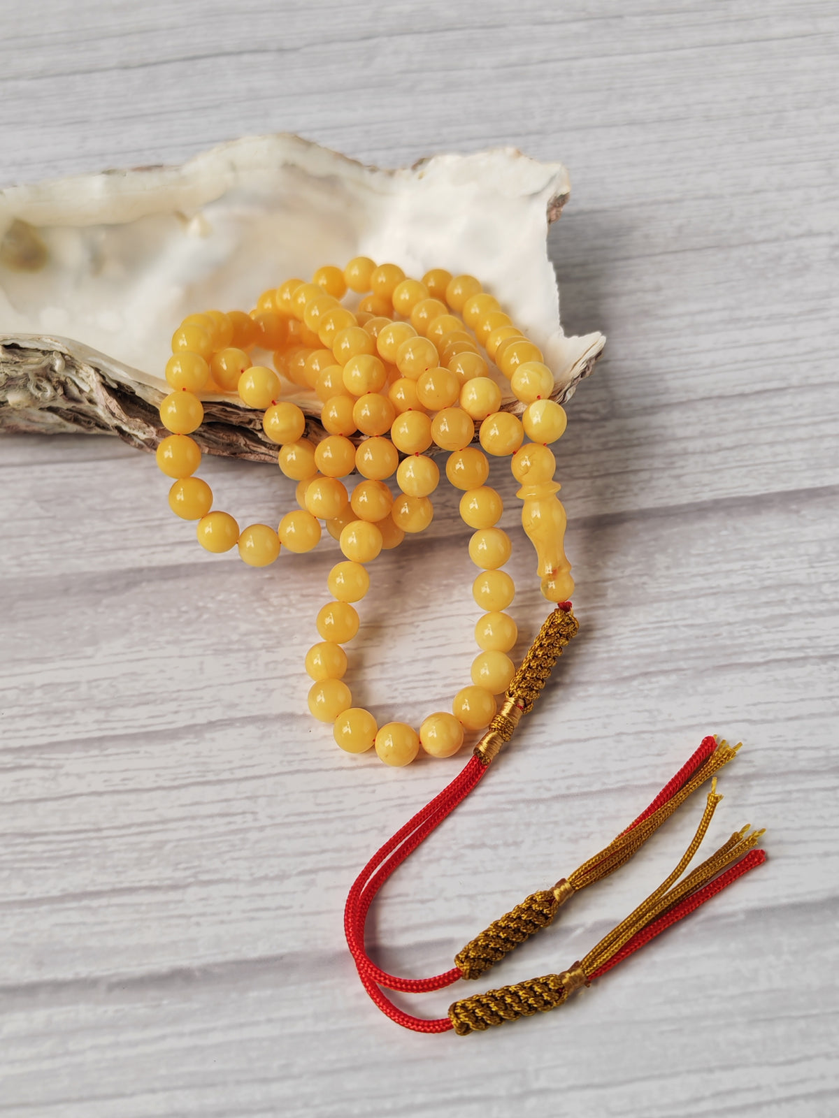 Aged Butterscotch Baltic Amber Rosary | 99 Micro Round Beads | 6.8–7mm | 19g