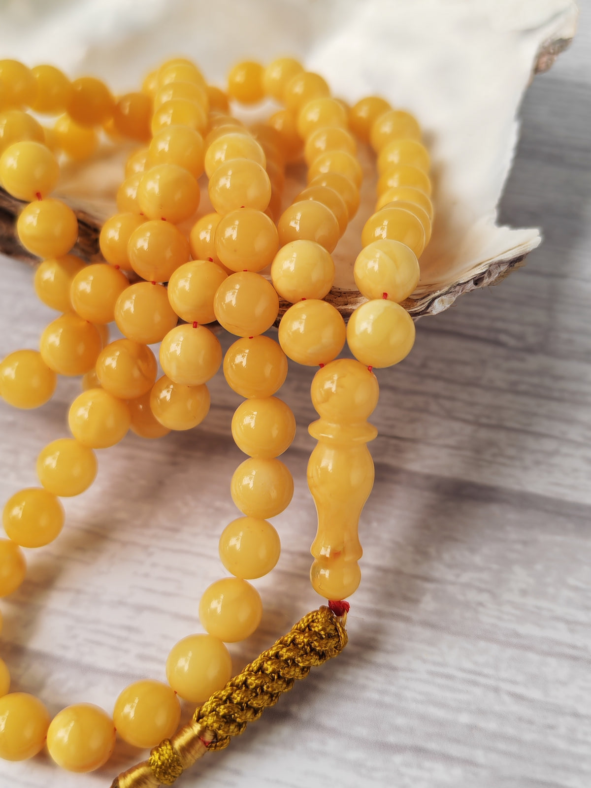 Aged Butterscotch Baltic Amber Rosary | 99 Micro Round Beads | 6.8–7mm | 19g