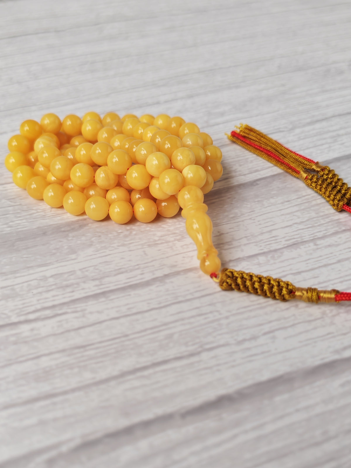 Aged Butterscotch Baltic Amber Rosary | 99 Micro Round Beads | 6.8–7mm | 19g