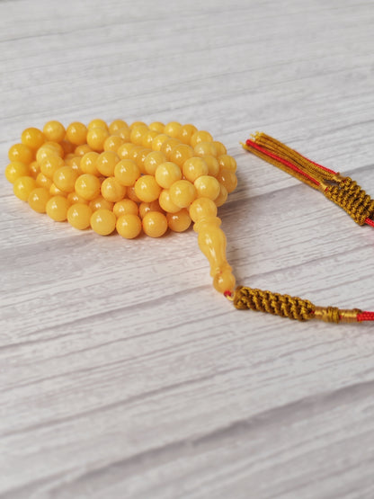 Aged Butterscotch Baltic Amber Rosary | 99 Micro Round Beads | 6.8–7mm | 19g