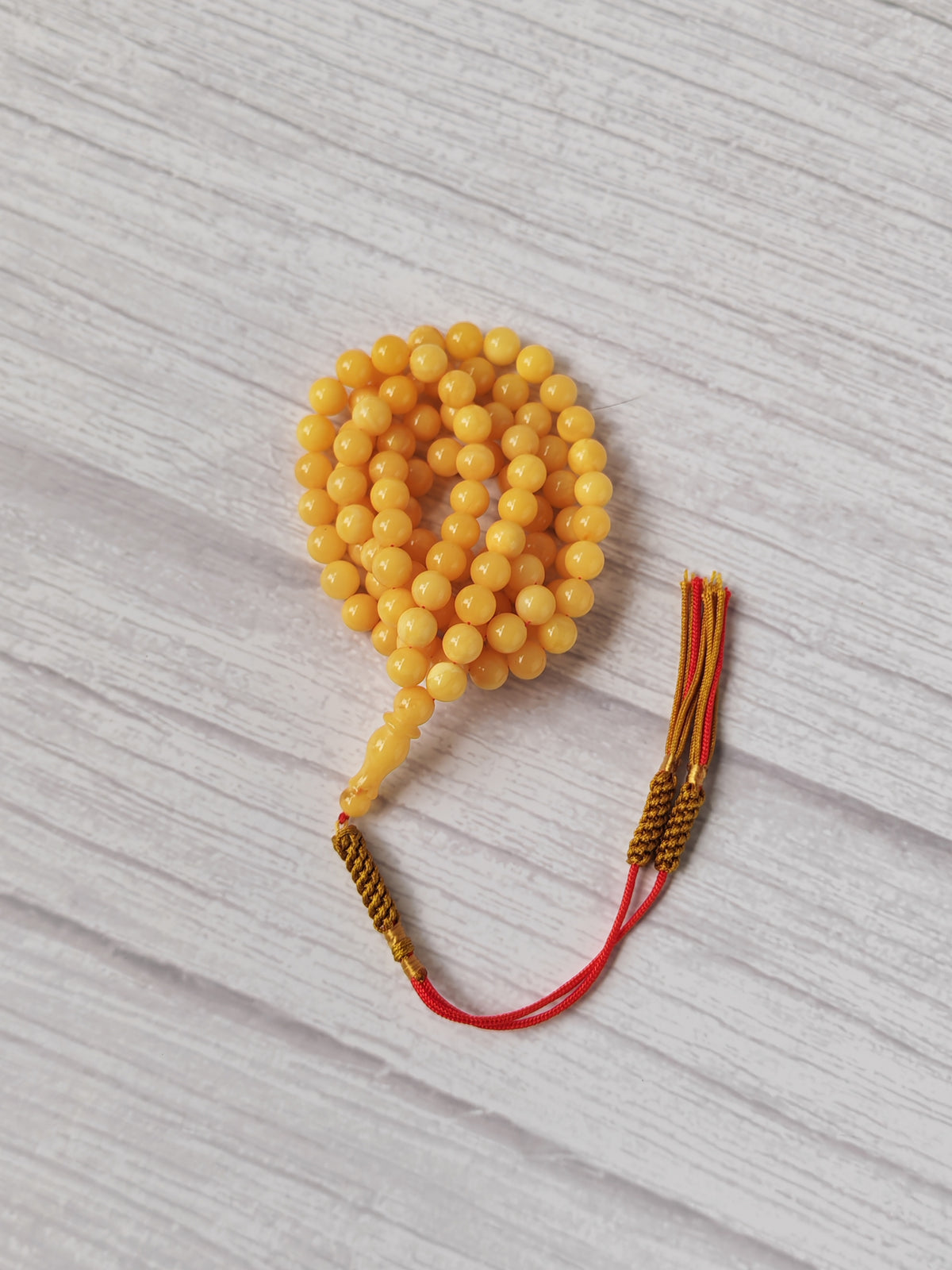 Aged Butterscotch Baltic Amber Rosary | 99 Micro Round Beads | 6.8–7mm | 19g