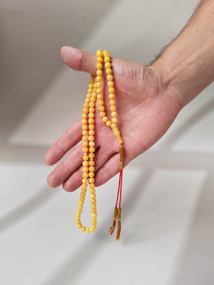 Aged Butterscotch Baltic Amber Rosary | 99 Micro Round Beads | 6.8–7mm | 19g