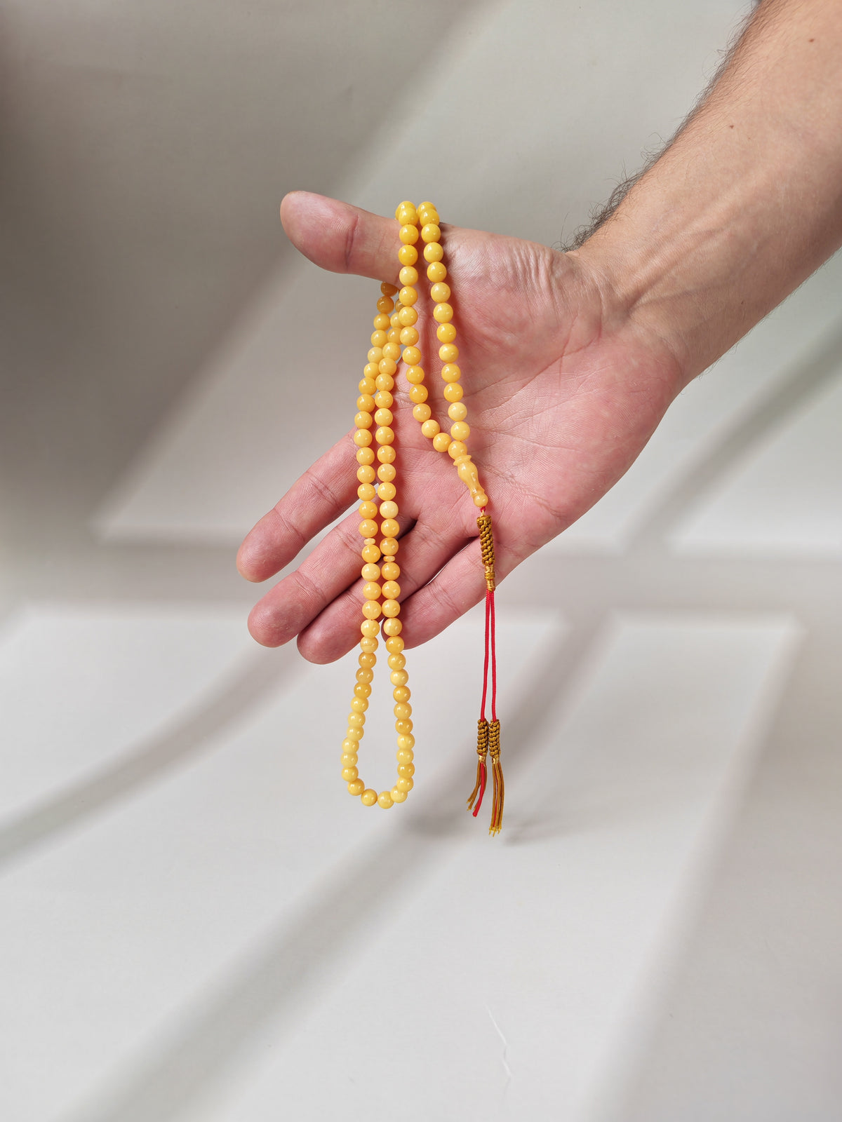 Aged Butterscotch Baltic Amber Rosary | 99 Micro Round Beads | 6.8–7mm | 19g