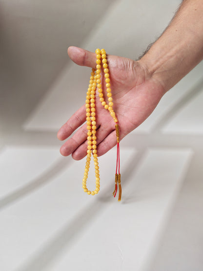 Aged Butterscotch Baltic Amber Rosary | 99 Micro Round Beads | 6.8–7mm | 19g