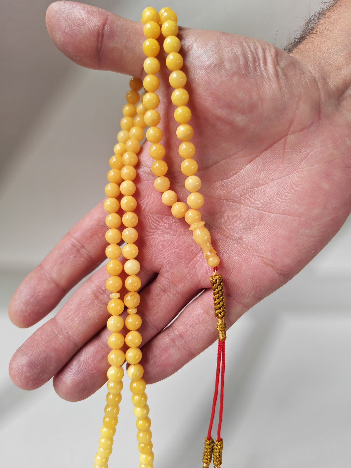 Aged Butterscotch Baltic Amber Rosary | 99 Micro Round Beads | 6.8–7mm | 19g