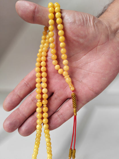 Aged Butterscotch Baltic Amber Rosary | 99 Micro Round Beads | 6.8–7mm | 19g