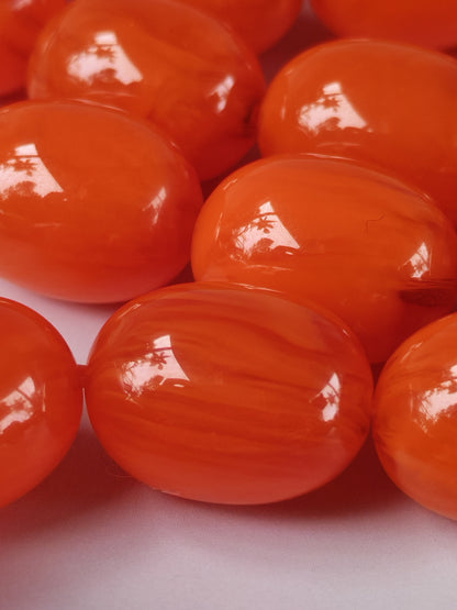 Super Rare German Bakelite Tasbih | 33 Pigeon Egg Beads | Orange with Veins