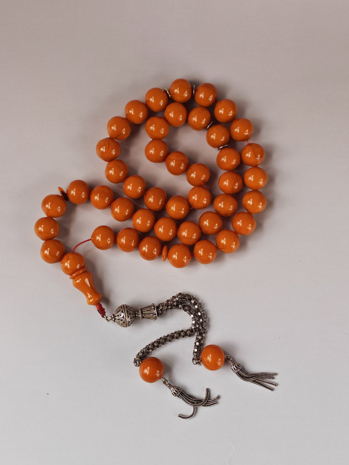 Super Rare Belgian Bakelite Rosary – 43 Istanbul Beads | Red Vines | Big Size