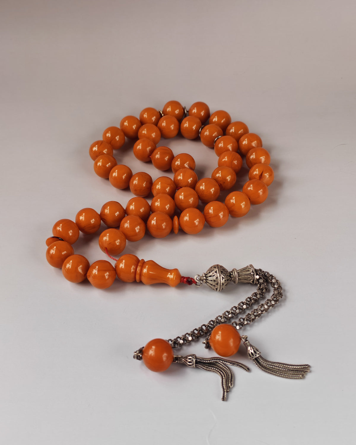 Super Rare Belgian Bakelite Rosary – 43 Istanbul Beads | Red Vines | Big Size