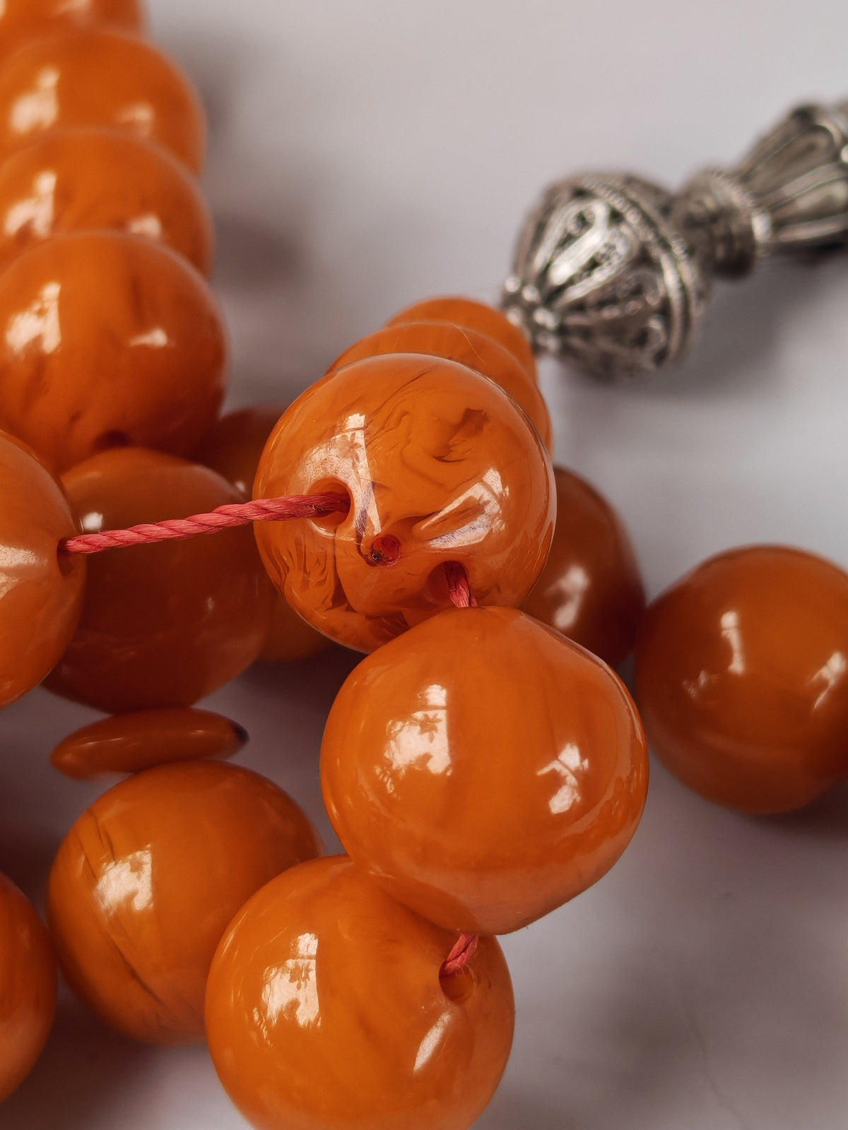 Super Rare Belgian Bakelite Rosary – 43 Istanbul Beads | Red Vines | Big Size