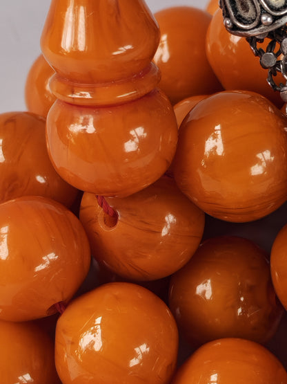 Super Rare Belgian Bakelite Rosary – 43 Istanbul Beads | Red Vines | Big Size
