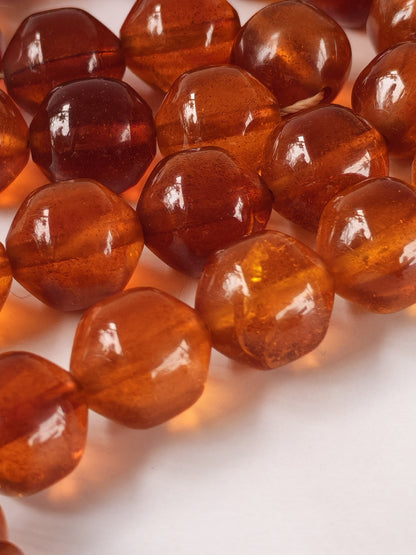 German Bakelite Misbah – 37 Istanbul Beads | Rare Star Disk Orange