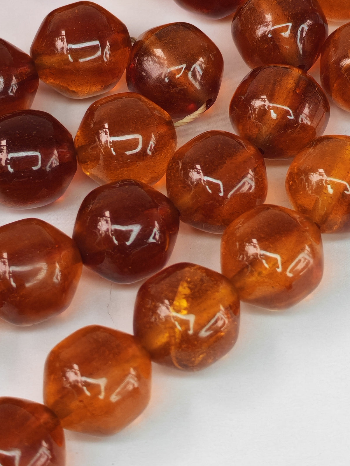 German Bakelite Misbah – 37 Istanbul Beads | Rare Star Disk Orange