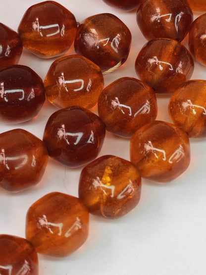 German Bakelite Misbah – 37 Istanbul Beads | Rare Star Disk Orange