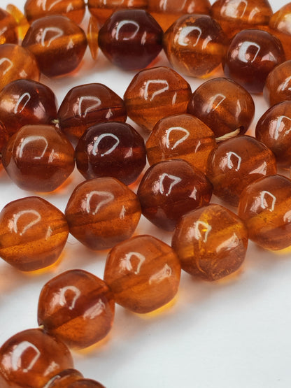 German Bakelite Misbah – 37 Istanbul Beads | Rare Star Disk Orange