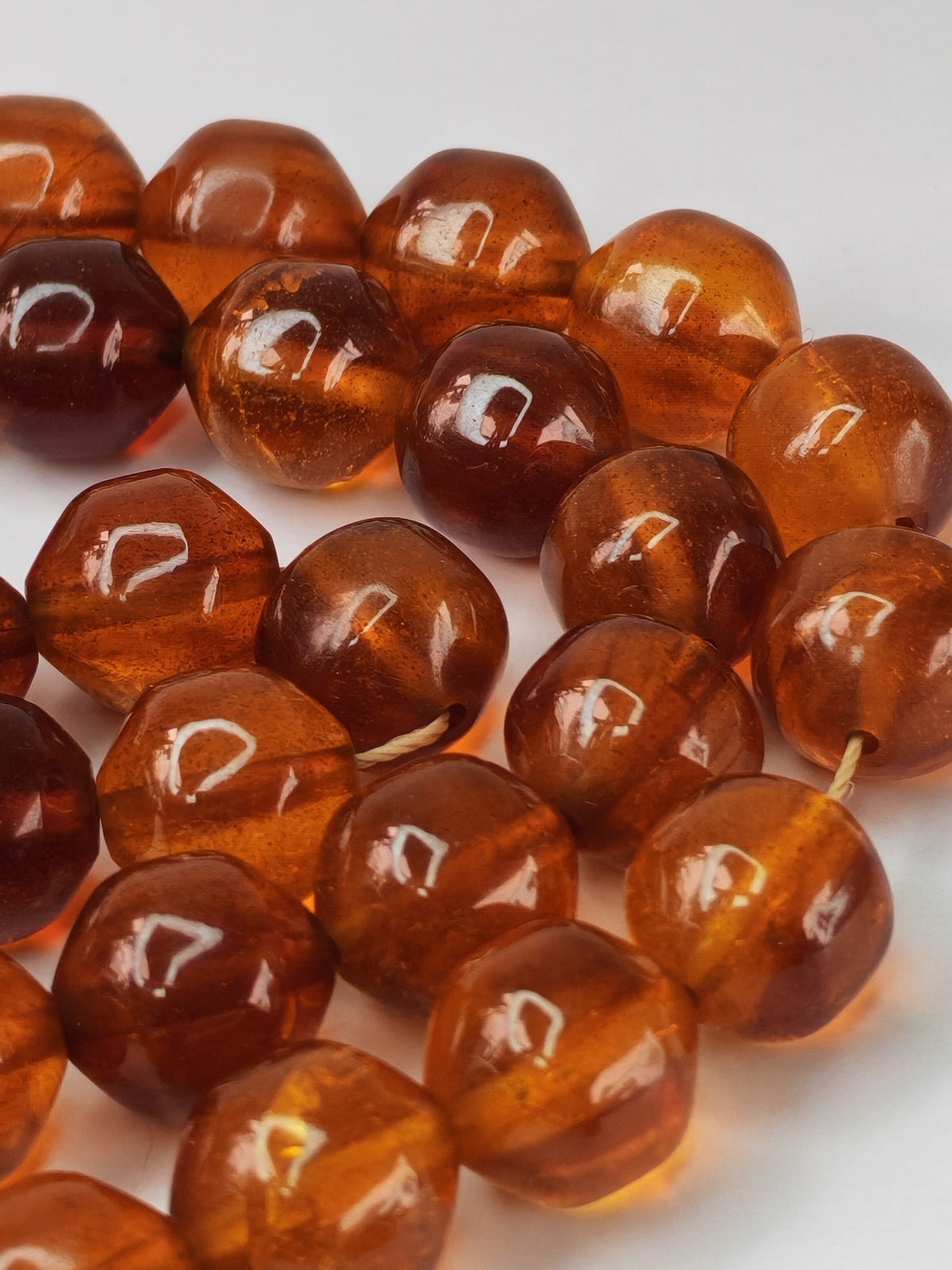German Bakelite Misbah – 37 Istanbul Beads | Rare Star Disk Orange