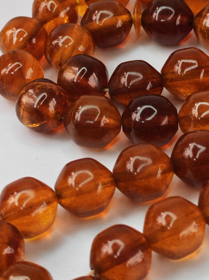 German Bakelite Misbah – 37 Istanbul Beads | Rare Star Disk Orange